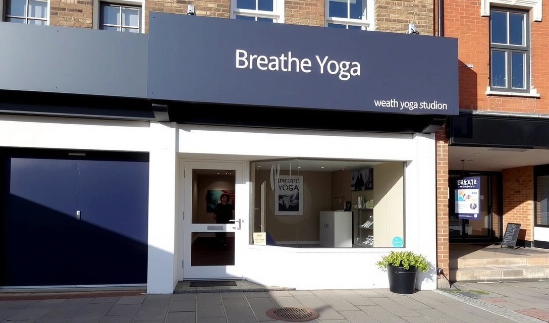 Exterior view of Breathe Yoga studio building