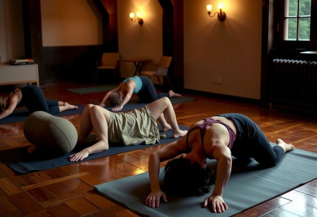 Restorative Yoga class with props