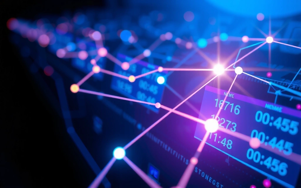 Digital data flowing across a network, representing non-personal information collection